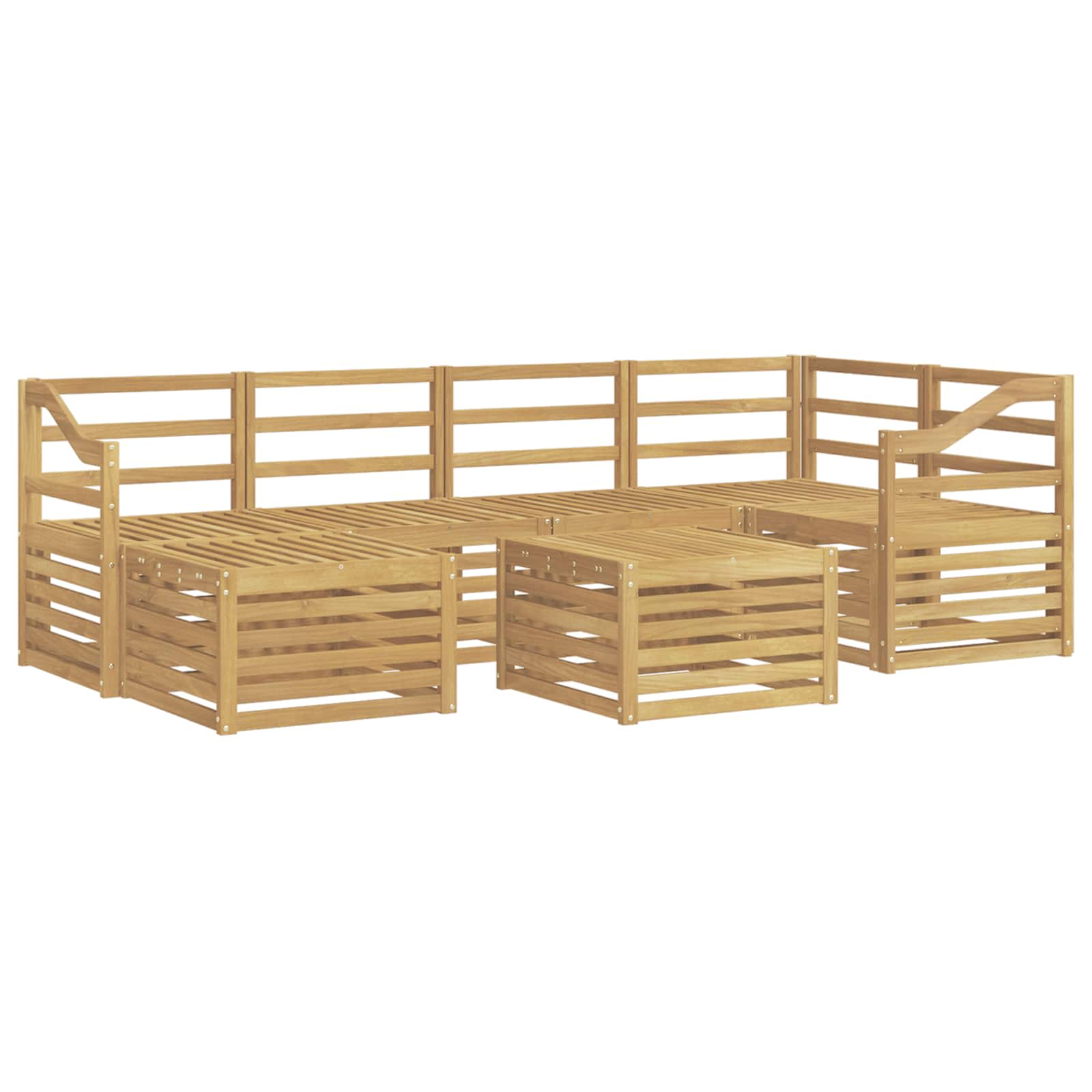 Outdoor-Sofagarnitur 7 pcs Weiß Polyester