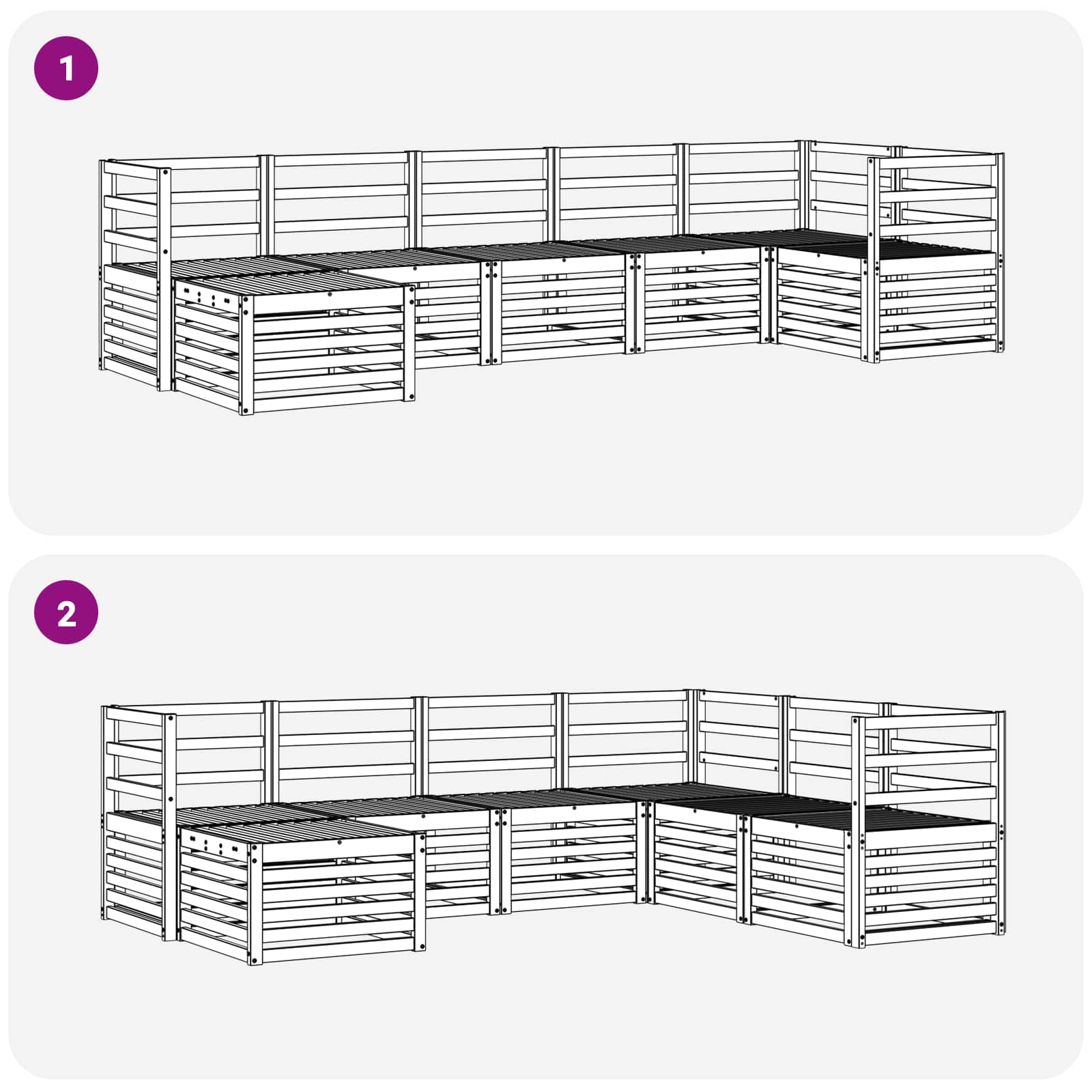 Outdoor-Sofagarnitur 7 pcs Weiß