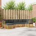 Outdoor-Sofagarnitur 7 pcs Weiß und Anthrazit