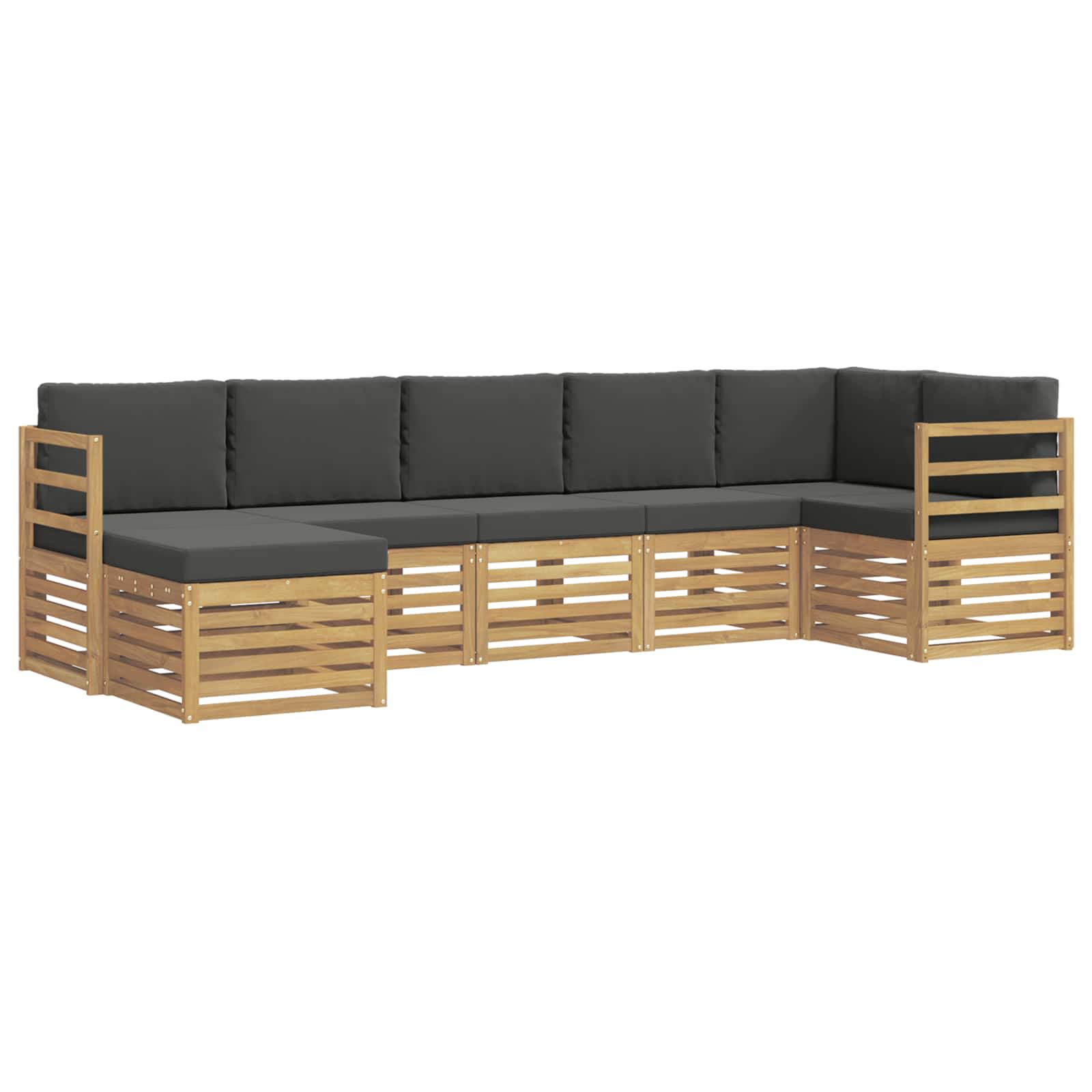 Outdoor-Sofagarnitur 7 pcs Weiß und Anthrazit