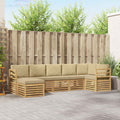 Outdoor-Sofagarnitur 7 pcs Weiß und Beige