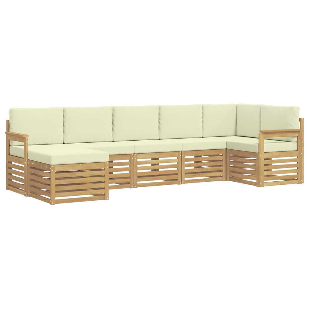 Outdoor-Sofagarnitur 7 pcs Weiß und Creme