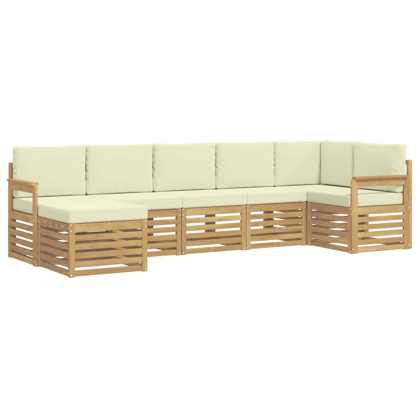 Outdoor-Sofagarnitur 7 pcs Weiß und Creme