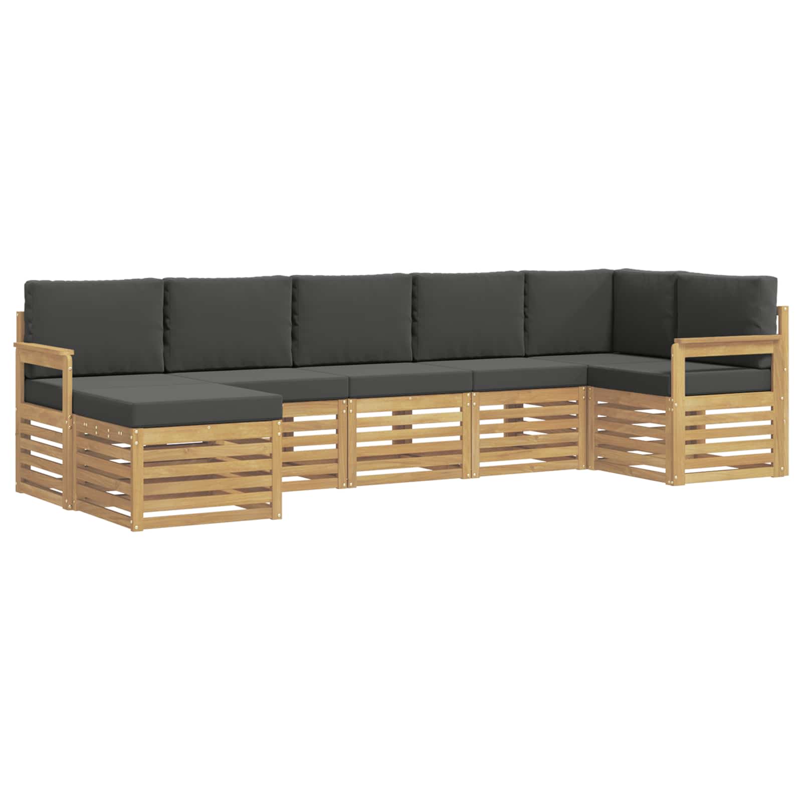 Outdoor-Sofagarnitur 7 pcs Weiß und Anthrazit