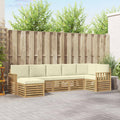 Outdoor-Sofagarnitur 7 pcs Weiß und Creme