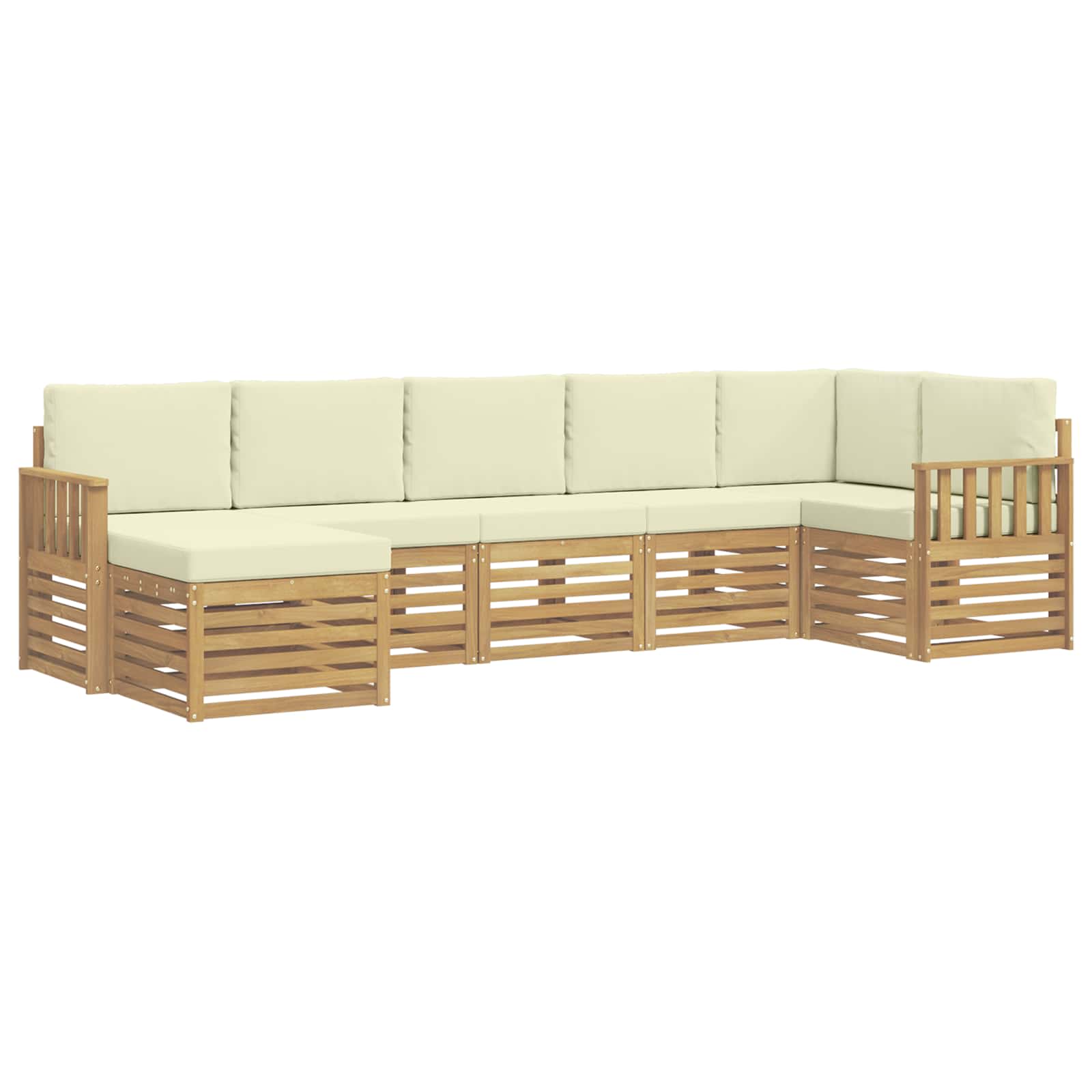 Outdoor-Sofagarnitur 7 pcs Weiß und Creme