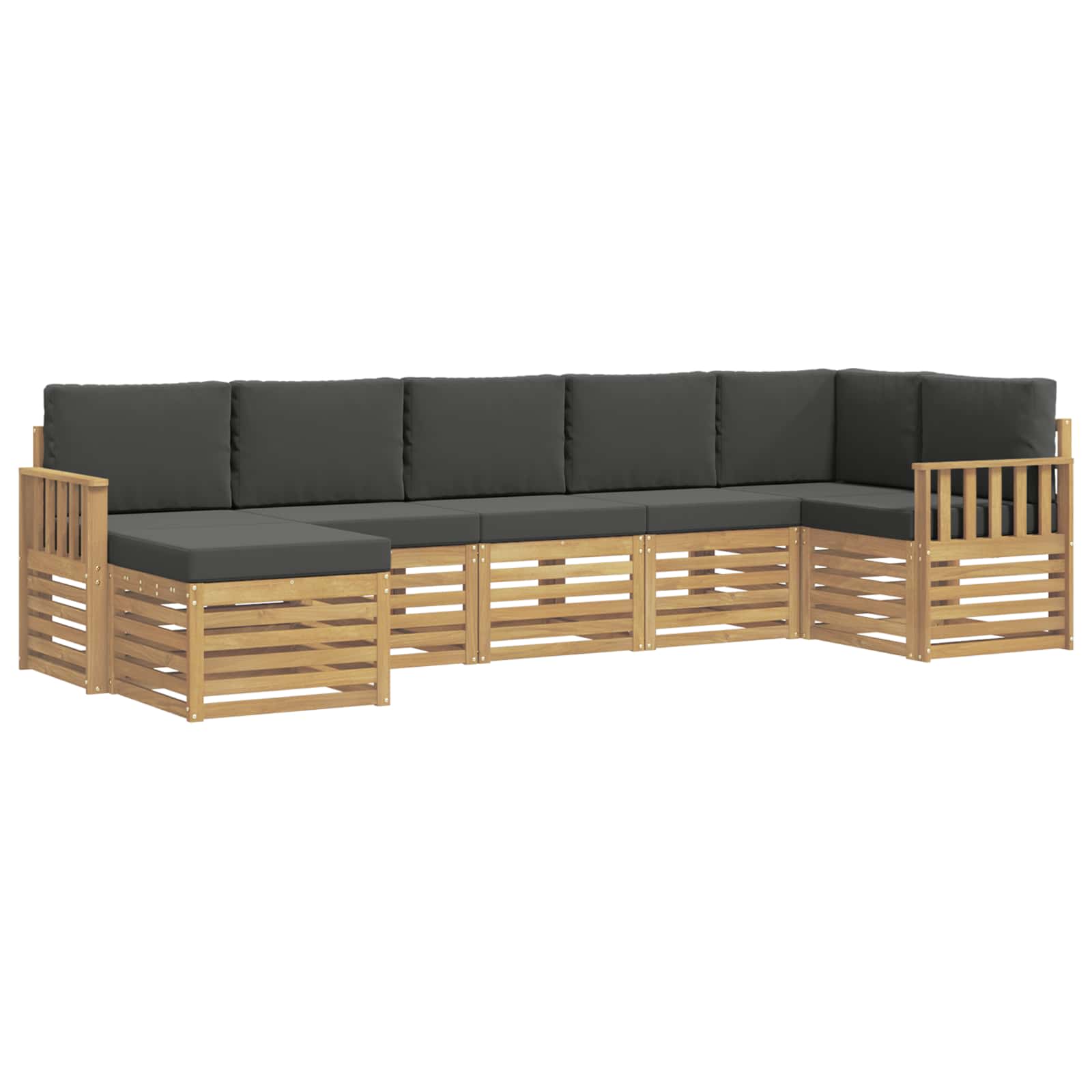 Outdoor-Sofagarnitur 7 pcs Weiß und Anthrazit