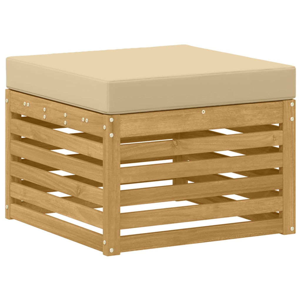 Outdoor-Sofagarnitur 6 pcs Weiß und Beige 306 x 128,5 x 73 cm