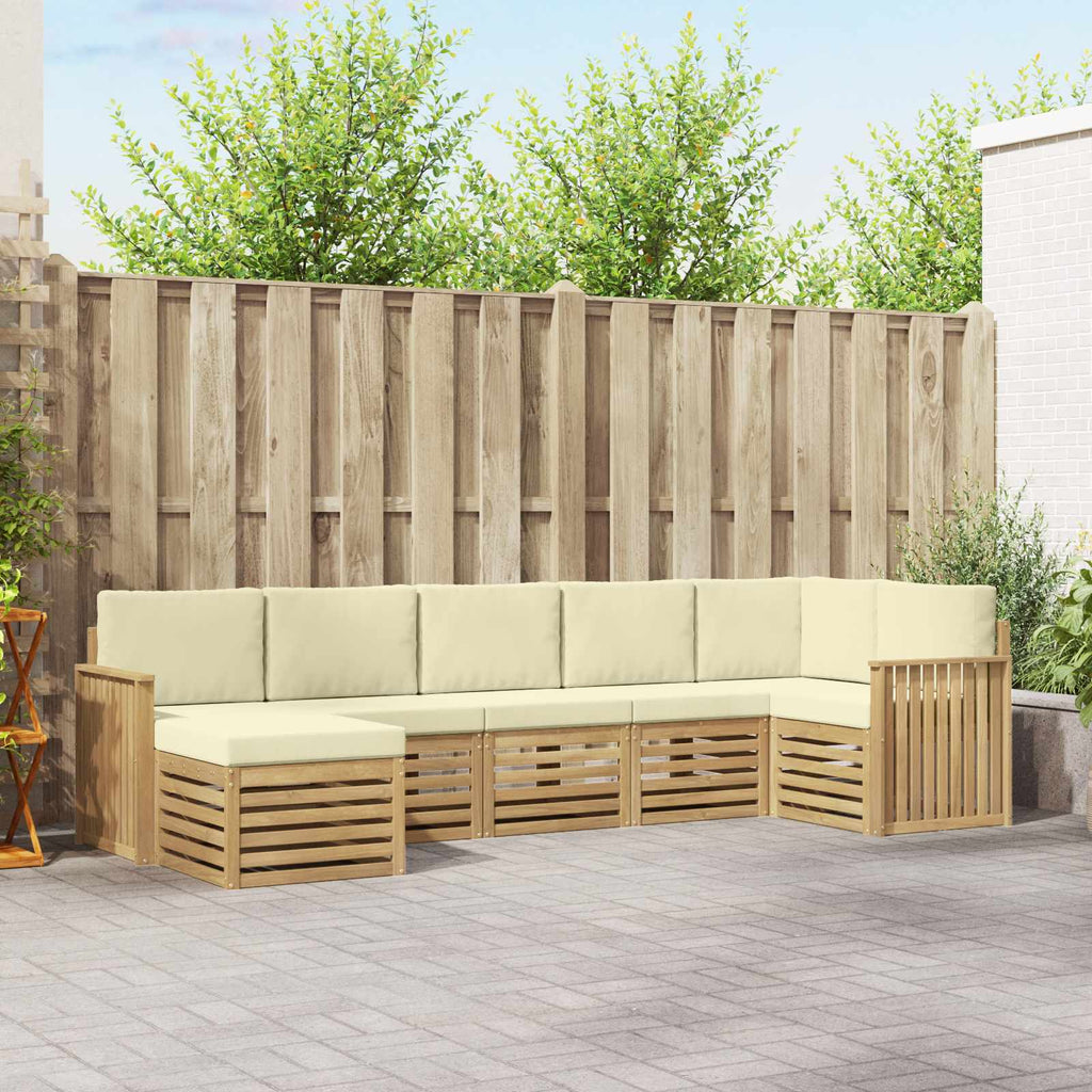 Outdoor-Sofagarnitur 7 pcs Weiß und Creme