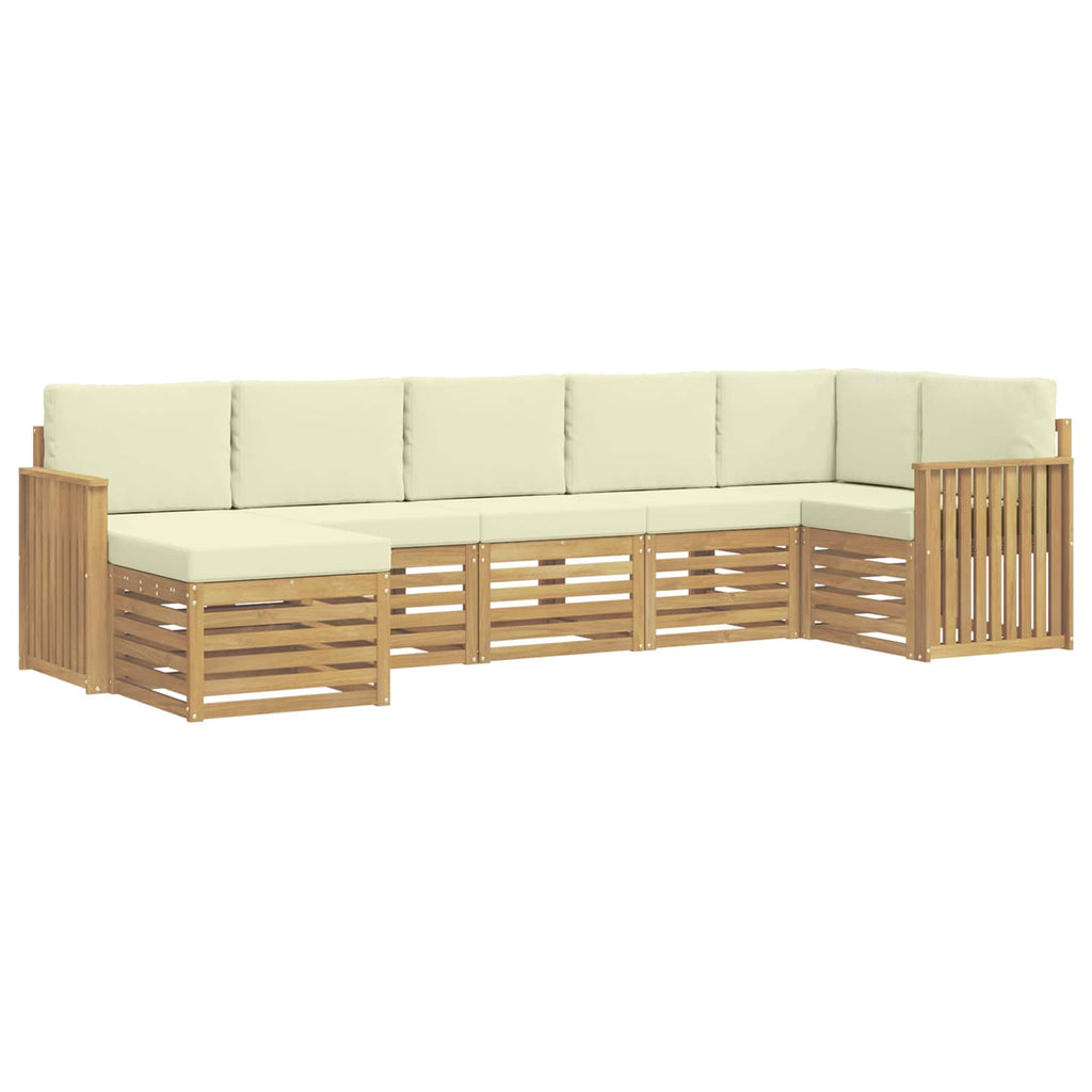 Outdoor-Sofagarnitur 7 pcs Weiß und Creme