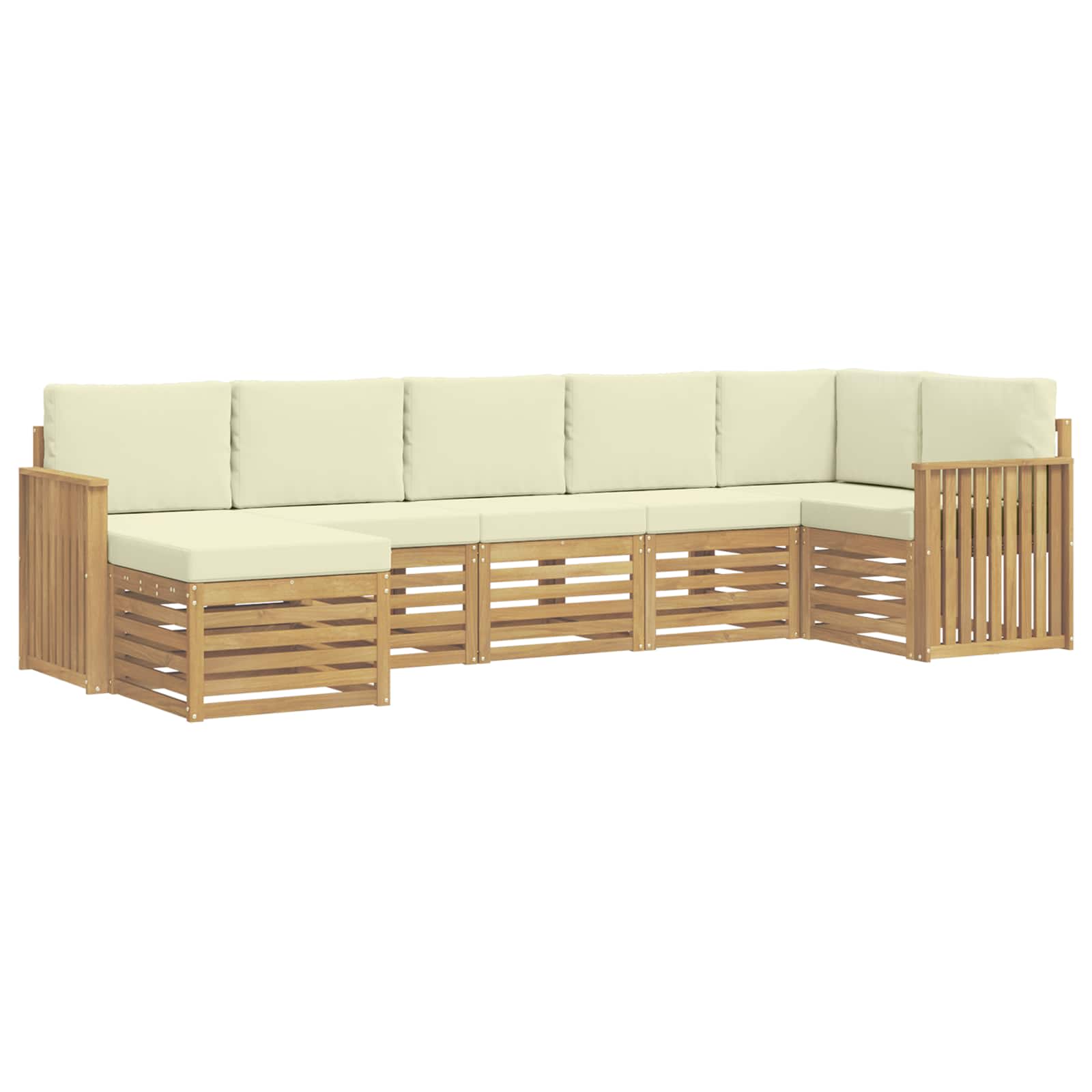 Outdoor-Sofagarnitur 7 pcs Weiß und Creme