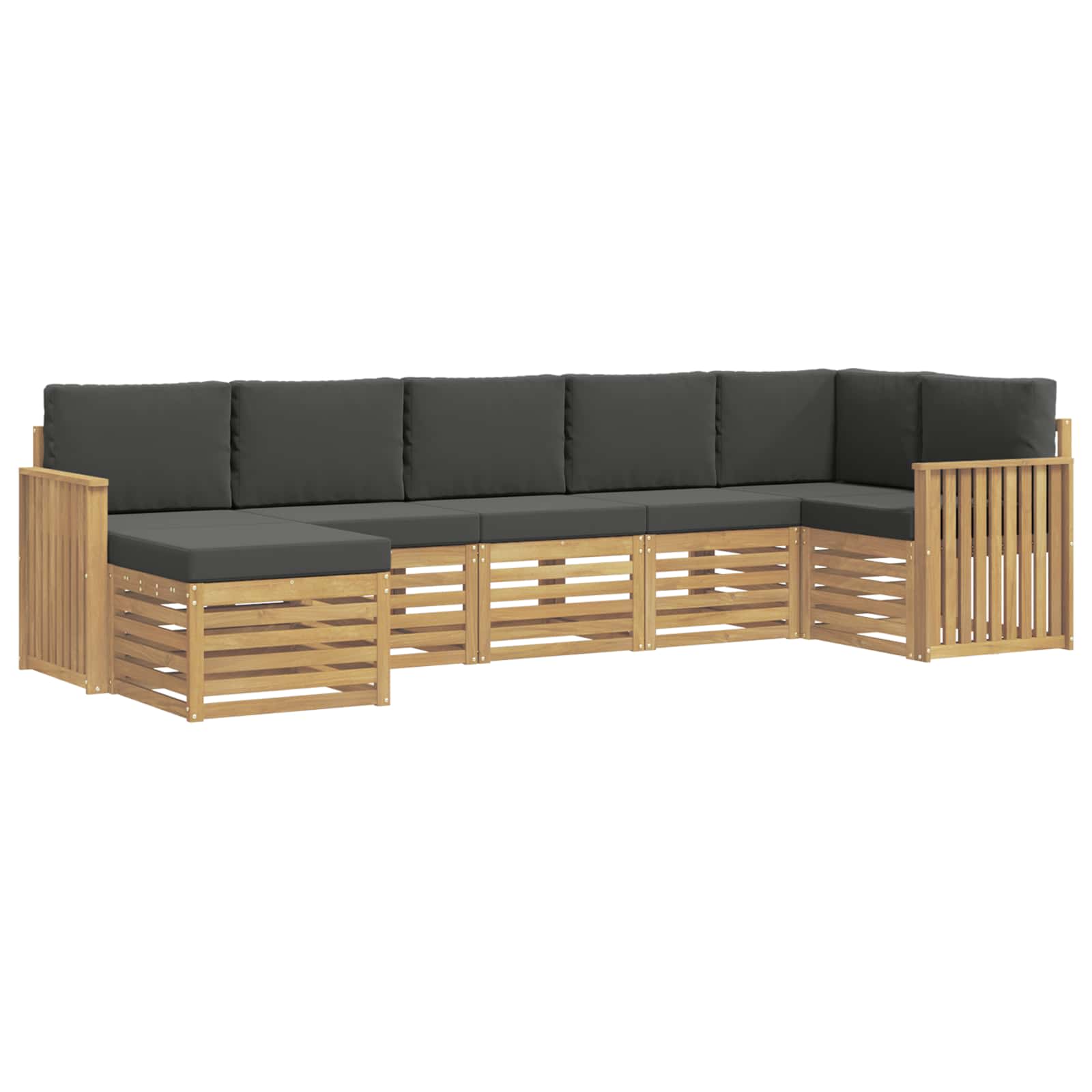 Outdoor-Sofagarnitur 7 pcs Weiß und Anthrazit