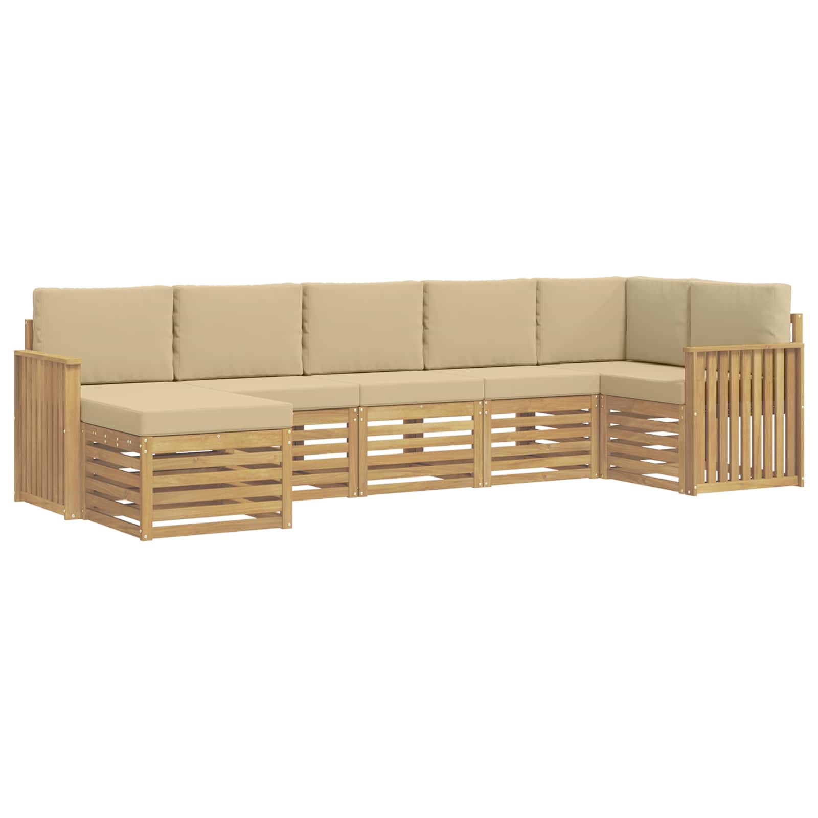 Outdoor-Sofagarnitur 7 pcs Weiß und Beige