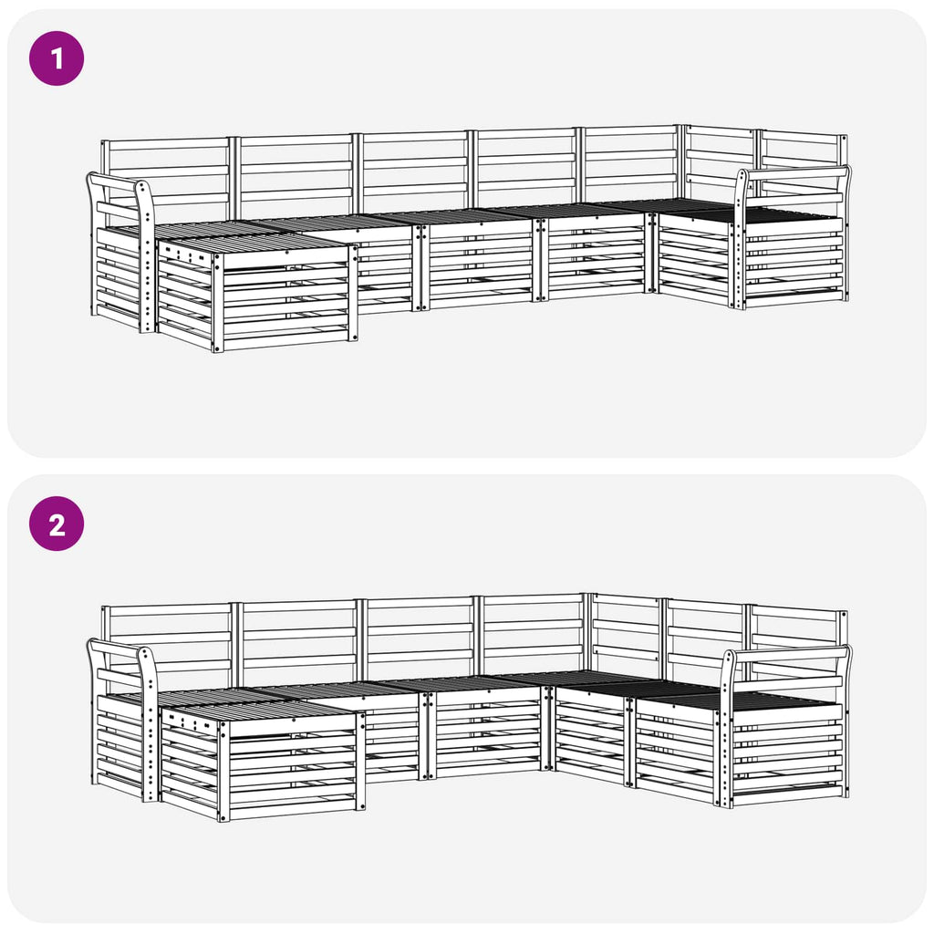 Outdoor-Sofagarnitur 7 pcs Weiß