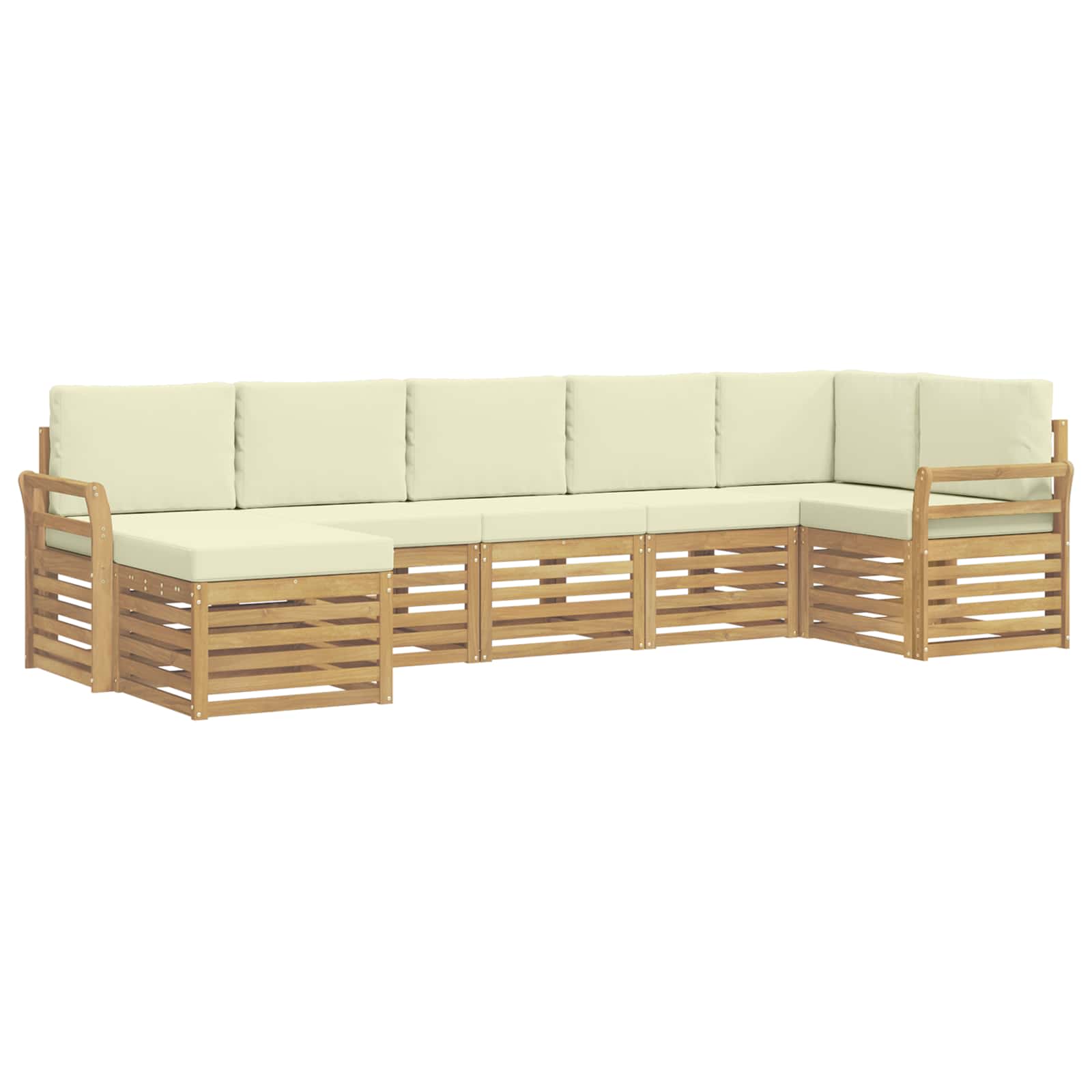 Outdoor-Sofagarnitur 7 pcs Weiß und Creme