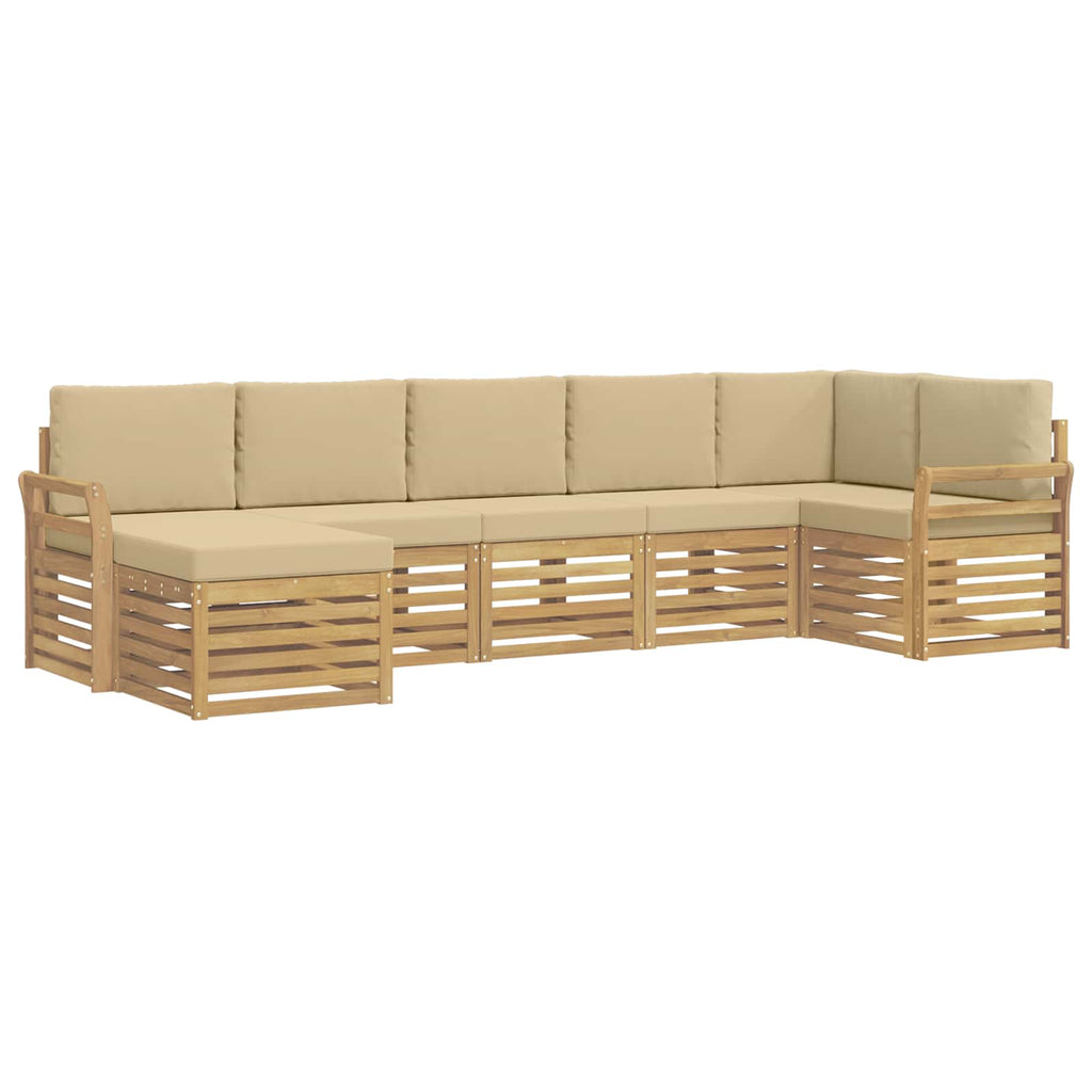 Outdoor-Sofagarnitur 7 pcs Weiß und Beige