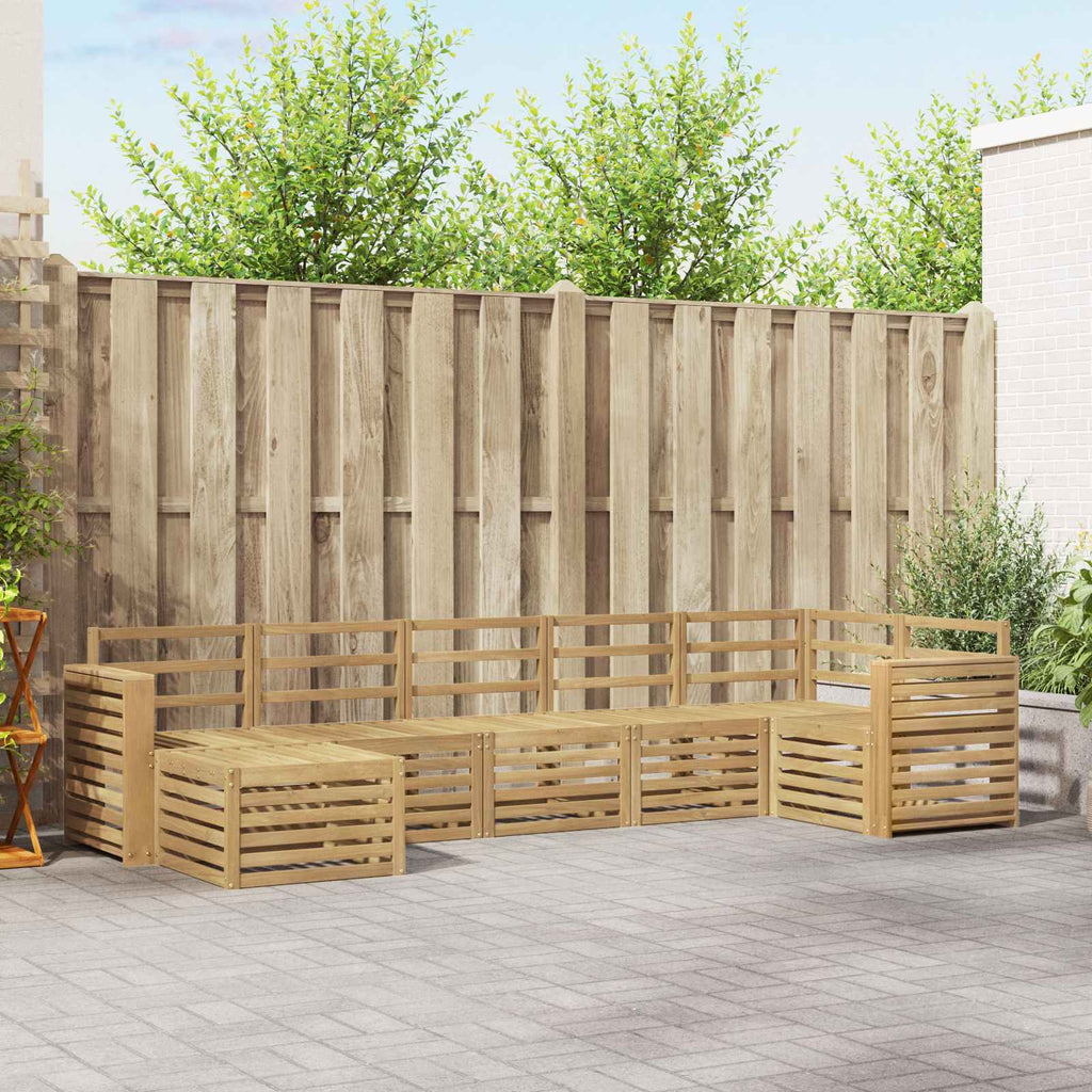 Outdoor-Sofagarnitur 7 pcs Weiß