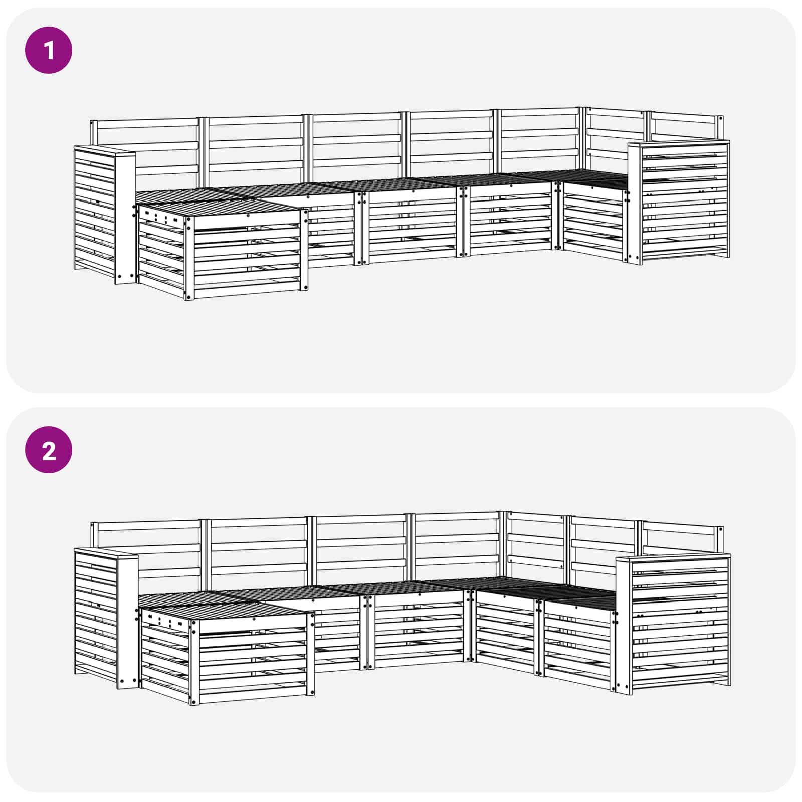Outdoor-Sofagarnitur 7 pcs Weiß