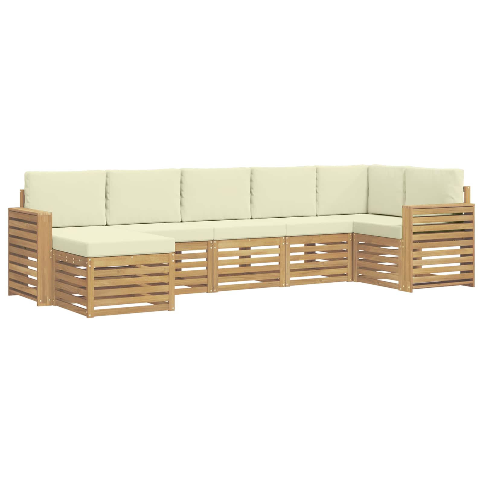 Outdoor-Sofagarnitur 7 pcs Weiß und Creme