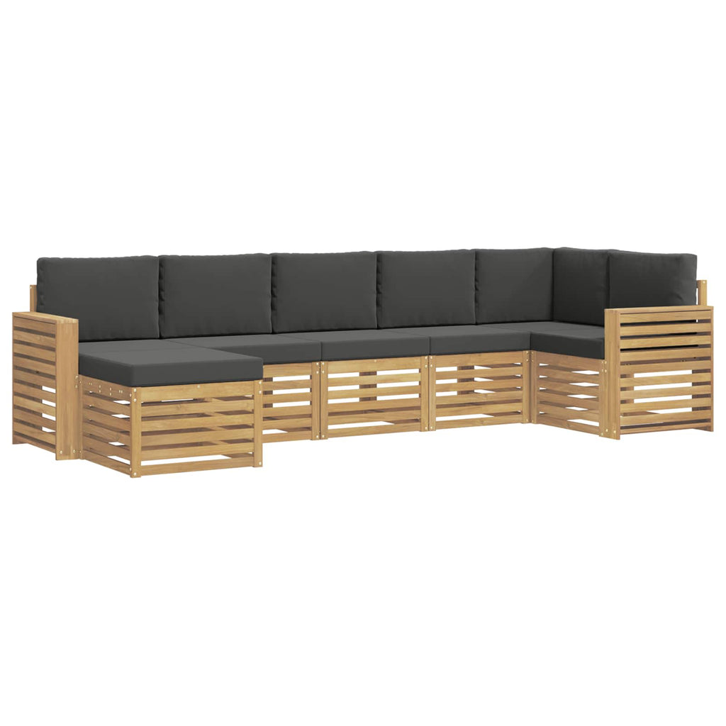 Outdoor-Sofagarnitur 7 pcs Weiß und Anthrazit