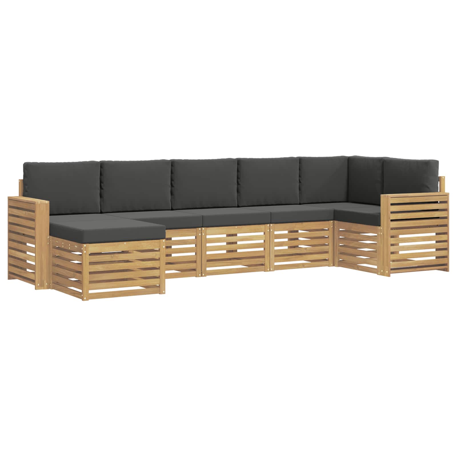 Outdoor-Sofagarnitur 7 pcs Weiß und Anthrazit