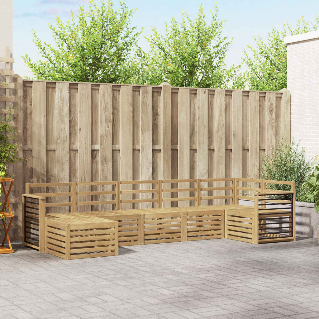 Outdoor-Sofagarnitur 7 pcs Weiß