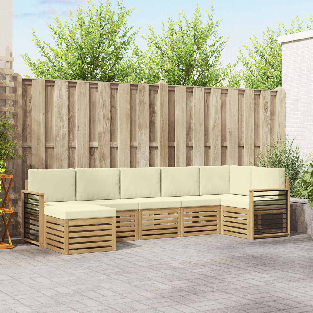 Outdoor-Sofagarnitur 7 pcs Weiß und Creme