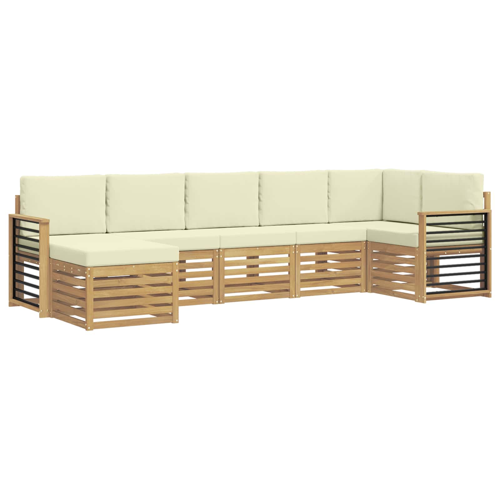 Outdoor-Sofagarnitur 7 pcs Weiß und Creme