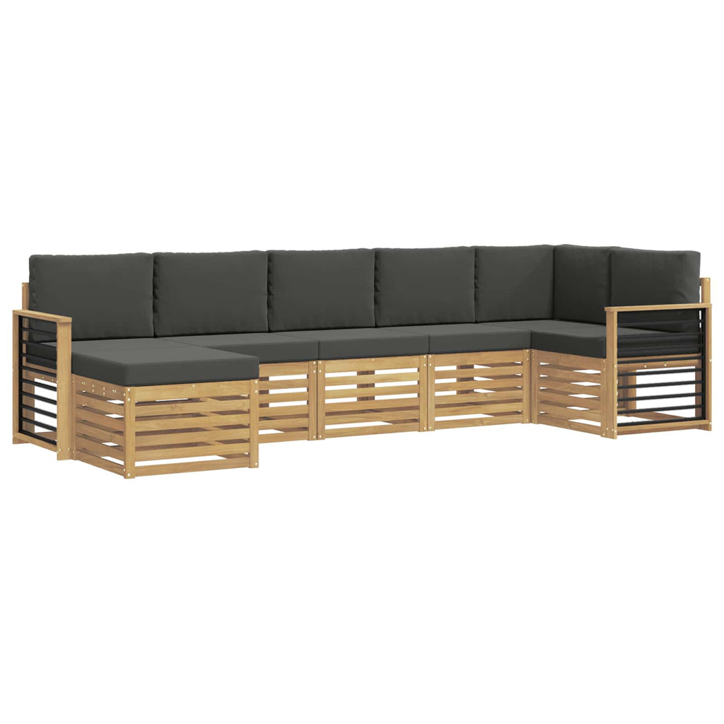 Outdoor-Sofagarnitur 7 pcs Weiß und Anthrazit
