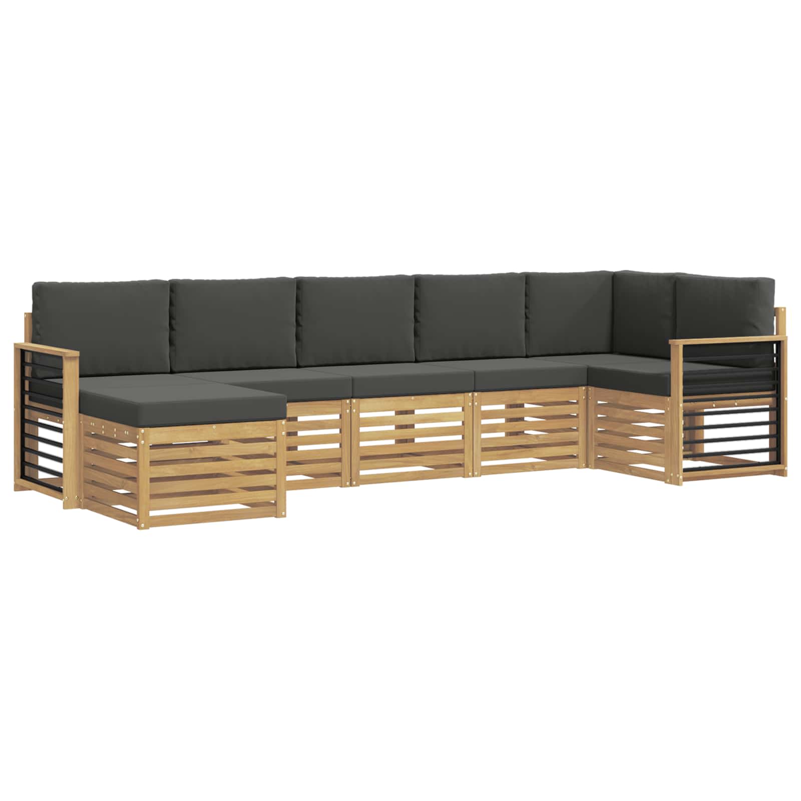 Outdoor-Sofagarnitur 7 pcs Weiß und Anthrazit