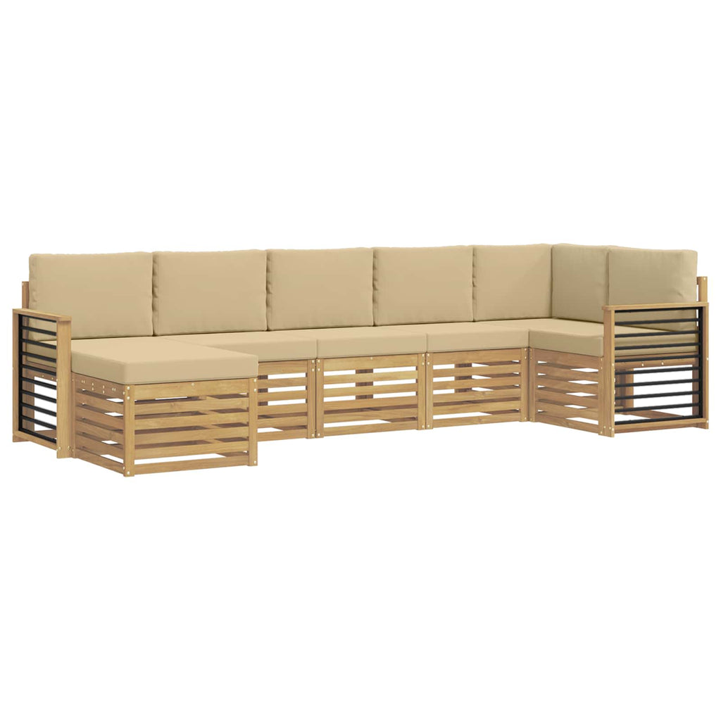 Outdoor-Sofagarnitur 7 pcs Weiß und Beige