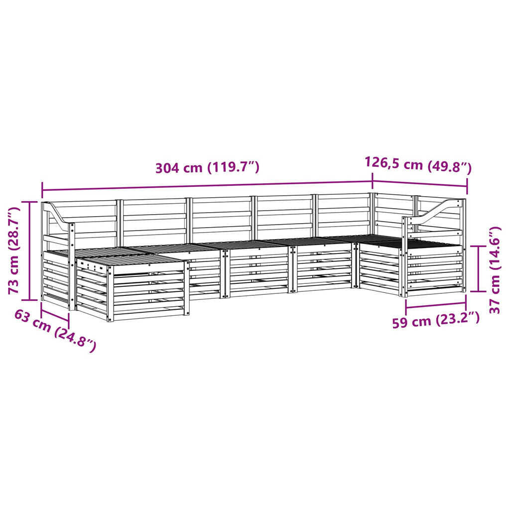 Outdoor-Sofagarnitur 7 pcs Weiß