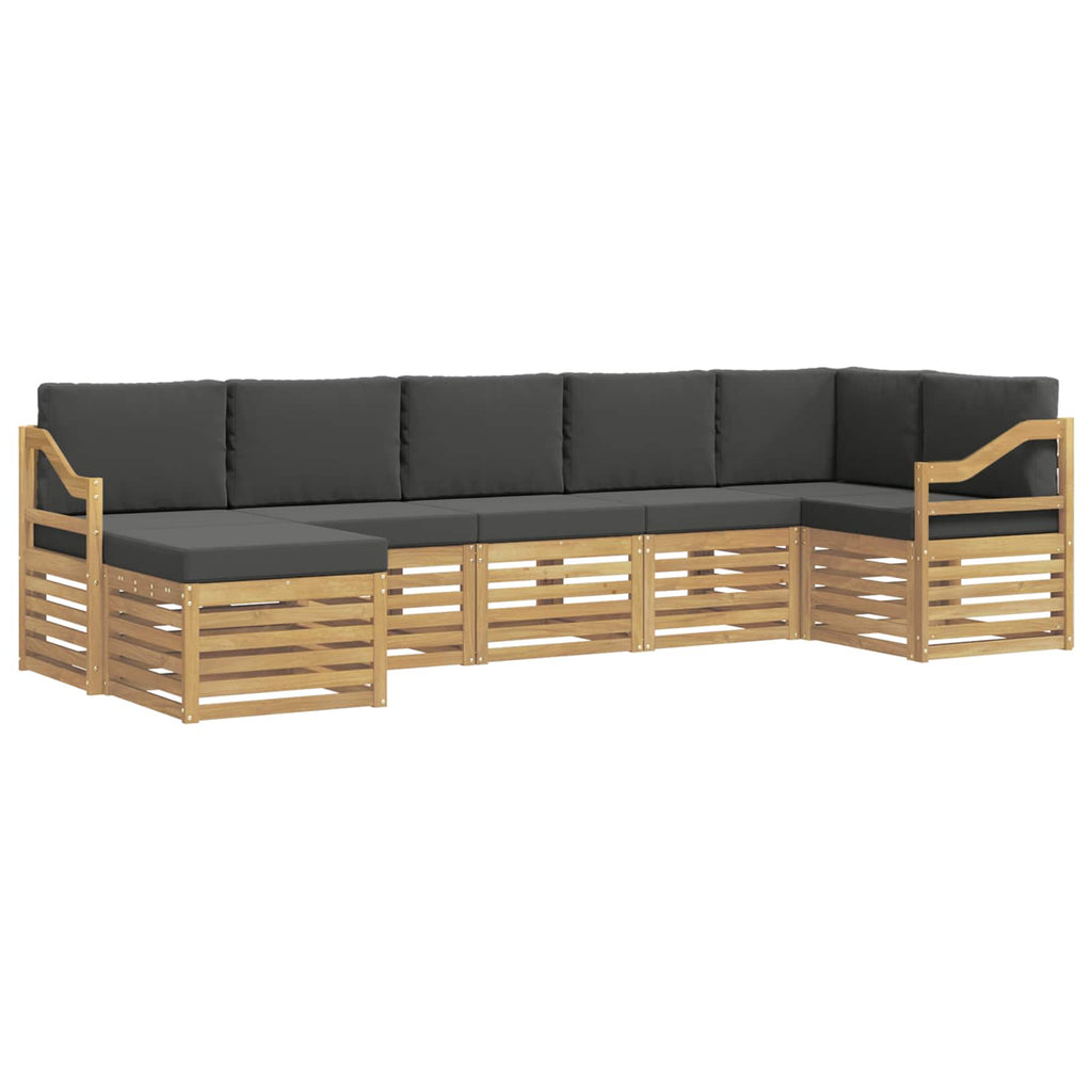 Outdoor-Sofagarnitur 7 pcs Weiß und Anthrazit