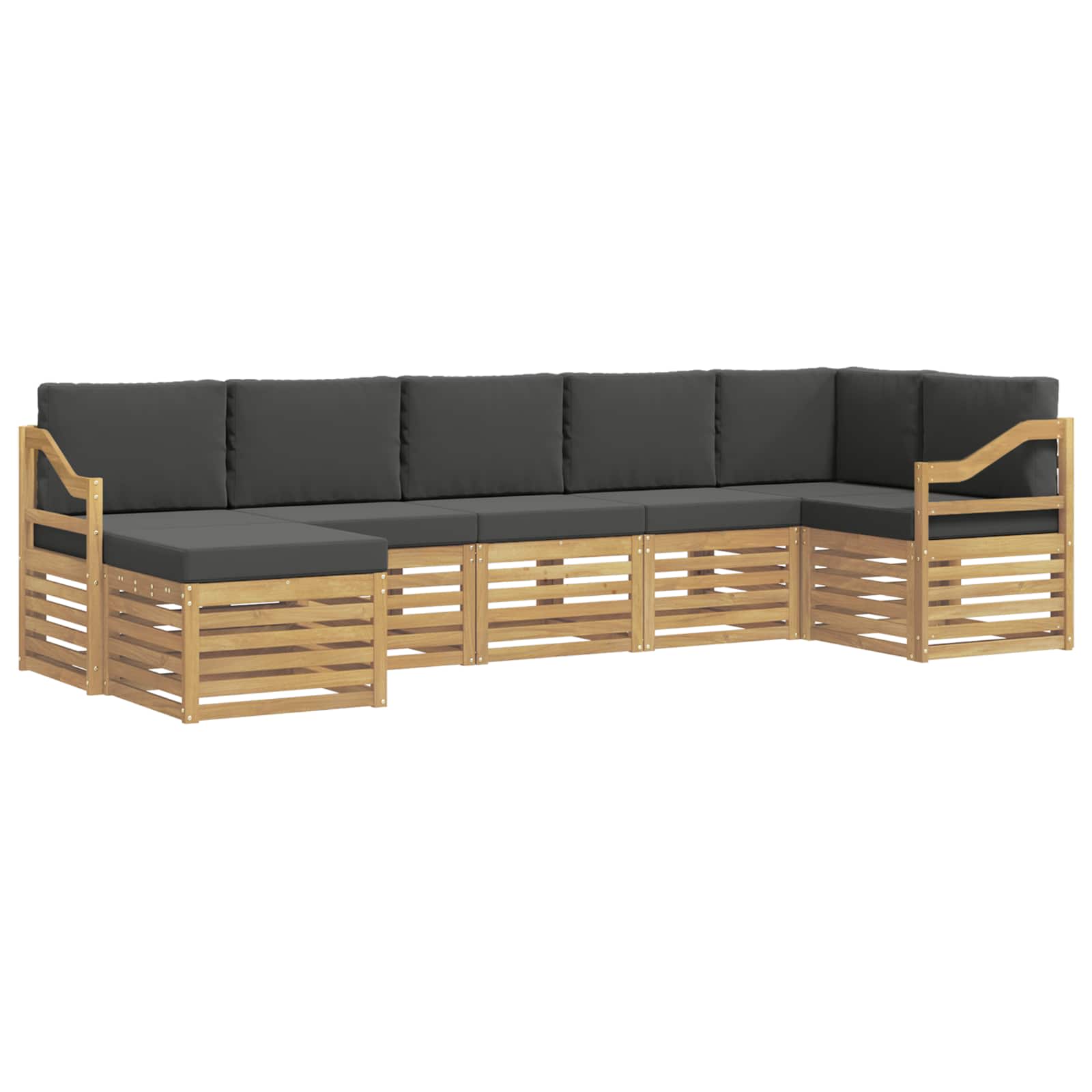 Outdoor-Sofagarnitur 7 pcs Weiß und Anthrazit