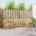 Outdoor-Sofagarnitur 7 pcs Weiß und Beige
