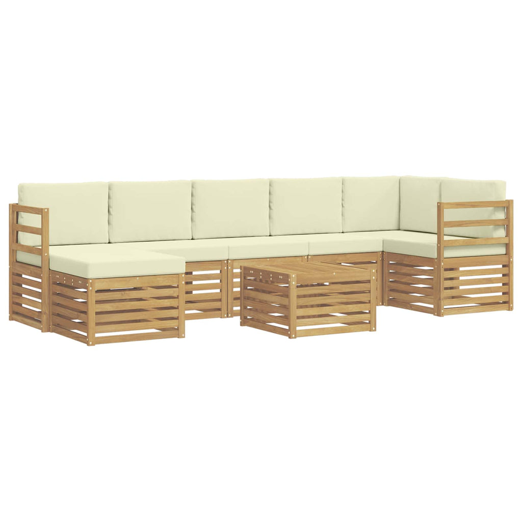 Outdoor-Sofagarnitur 8 pcs Weiß und Creme 59 x 59 x 37 cm