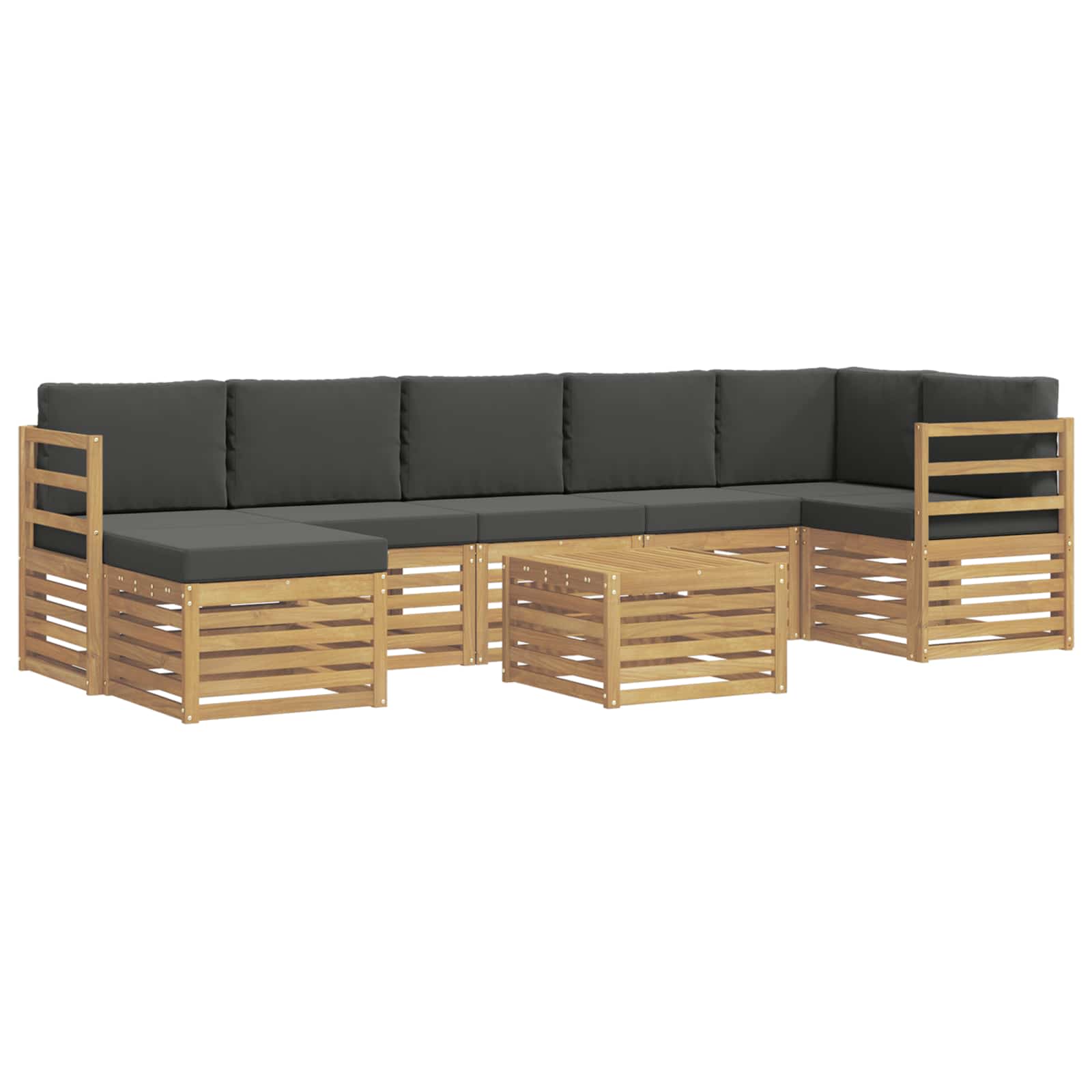 Outdoor-Sofagarnitur 8 pcs Weiß und Anthrazit 59 x 59 x 37 cm