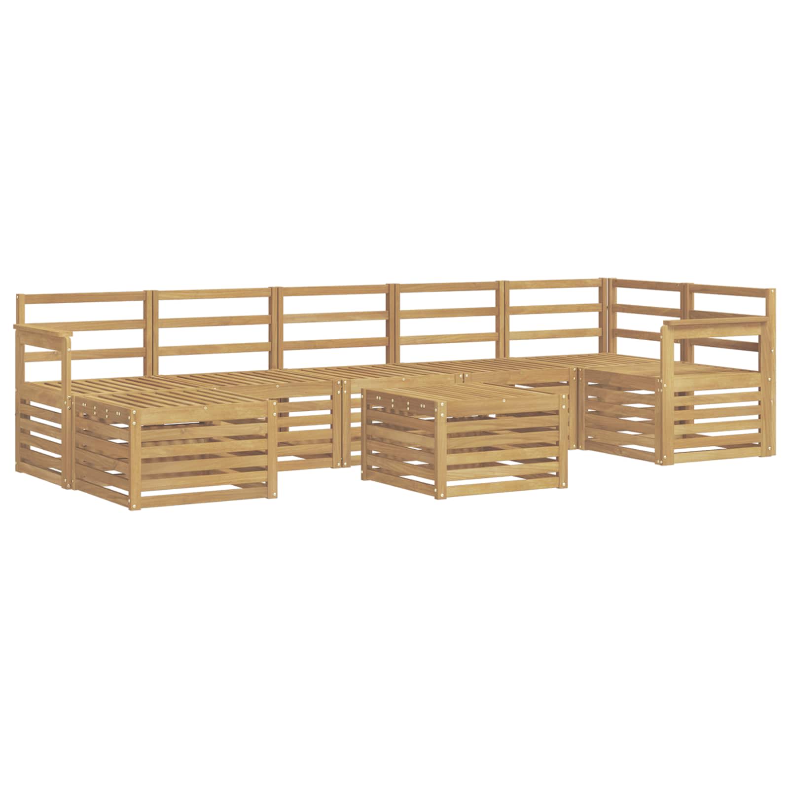 Outdoor-Sofagarnitur 8 pcs Weiß 59 x 59 x 37 cm