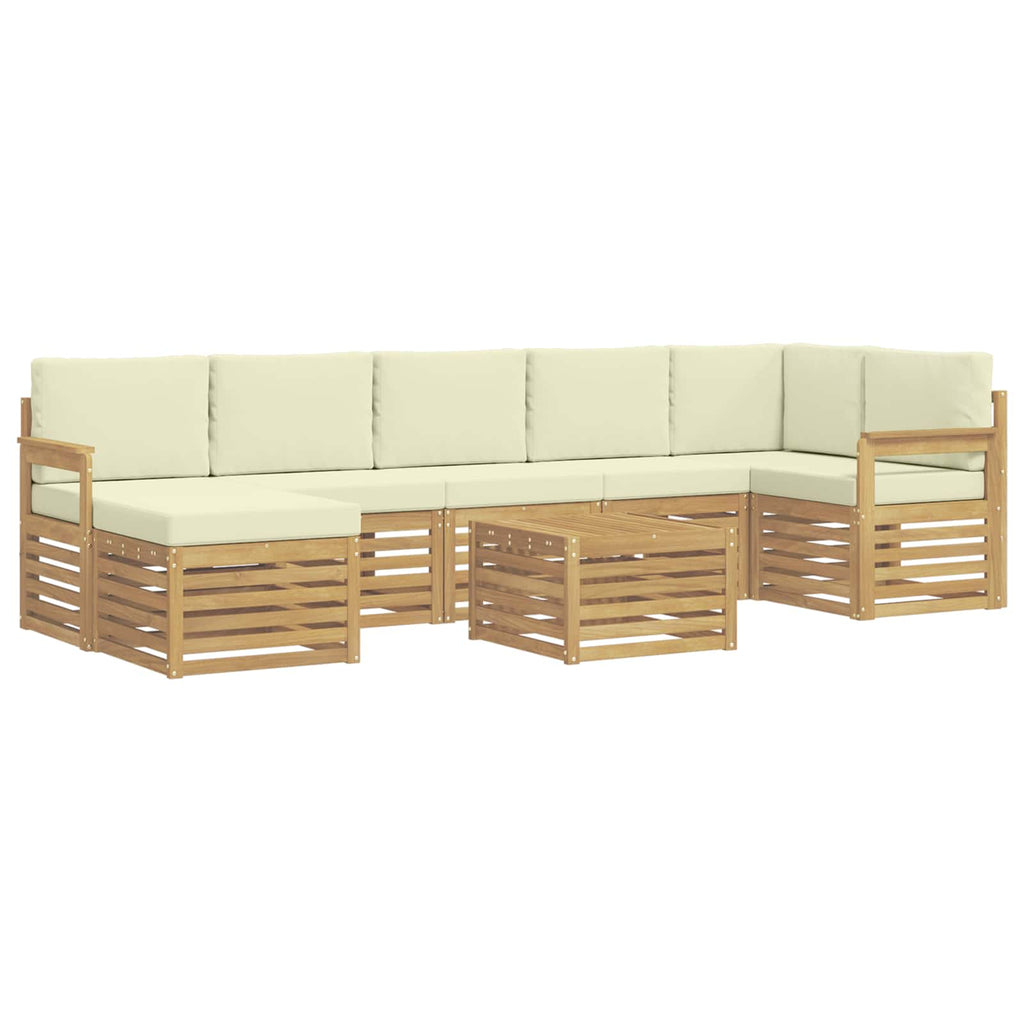 Outdoor-Sofagarnitur 8 pcs Weiß und Creme 59 x 59 x 37 cm