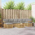 Outdoor-Sofagarnitur 7 pcs Weiß und Hellgrau 59 x 59 x 37 cm