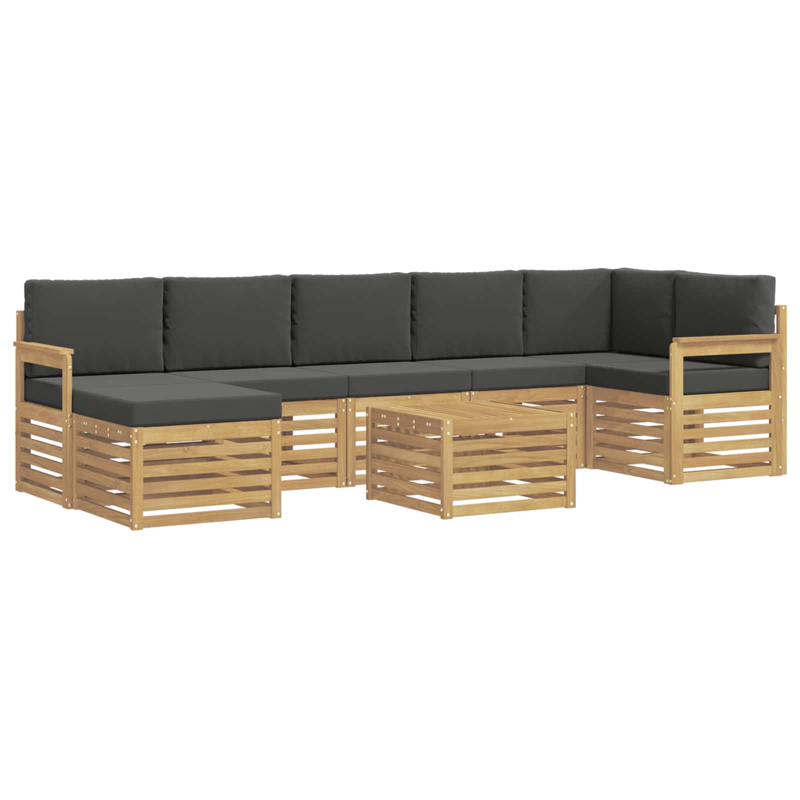 Outdoor-Sofagarnitur 8 pcs Weiß und Anthrazit 59 x 59 x 37 cm