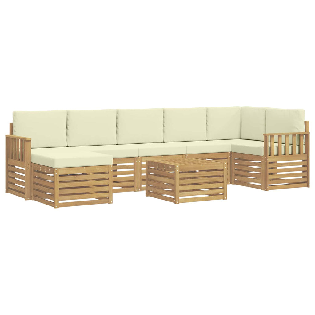 Outdoor-Sofagarnitur 8 pcs Weiß und Creme 59 x 59 x 37 cm