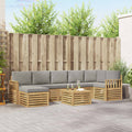 Outdoor-Sofagarnitur 7 pcs Weiß und Hellgrau 59 x 59 x 37 cm