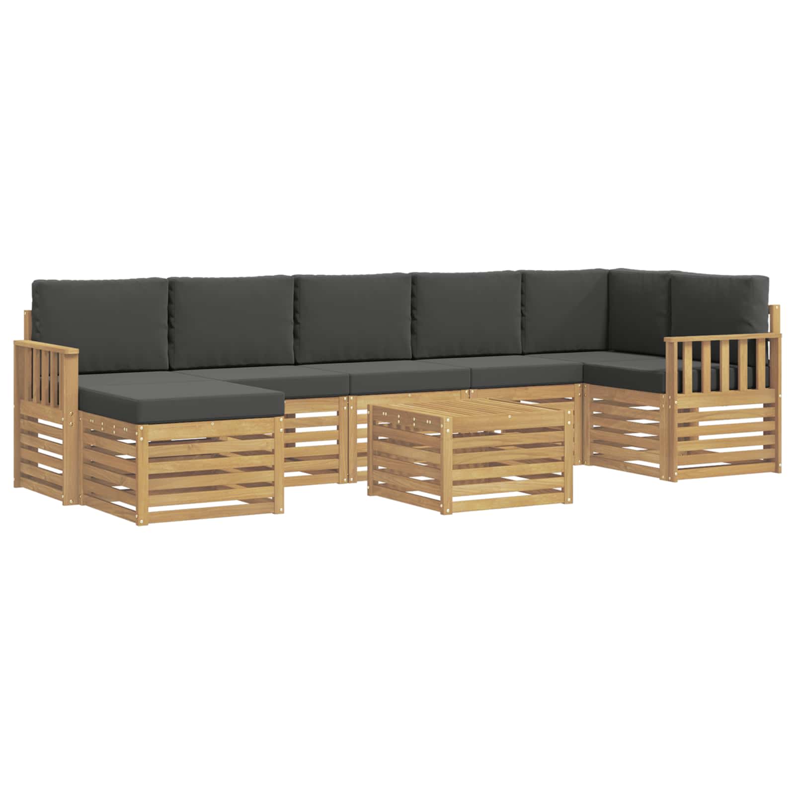 Outdoor-Sofagarnitur 8 pcs Weiß und Anthrazit 59 x 59 x 37 cm