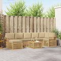 Outdoor-Sofagarnitur 7 pcs Weiß und Beige 59 x 59 x 37 cm