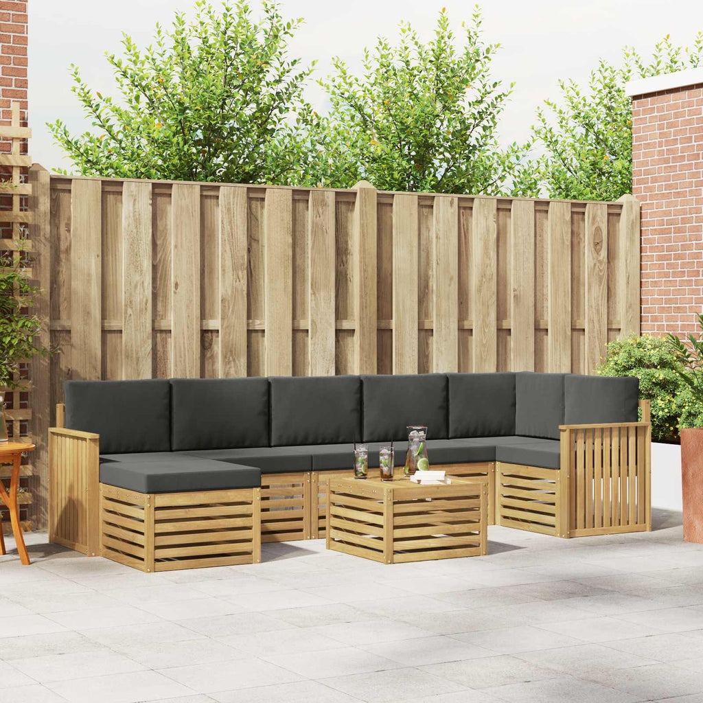 Outdoor-Sofagarnitur 8 pcs Weiß und Anthrazit 59 x 59 x 37 cm