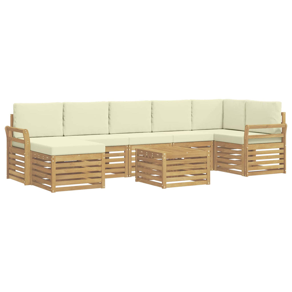 Outdoor-Sofagarnitur 8 pcs Weiß und Creme 59 x 59 x 37 cm