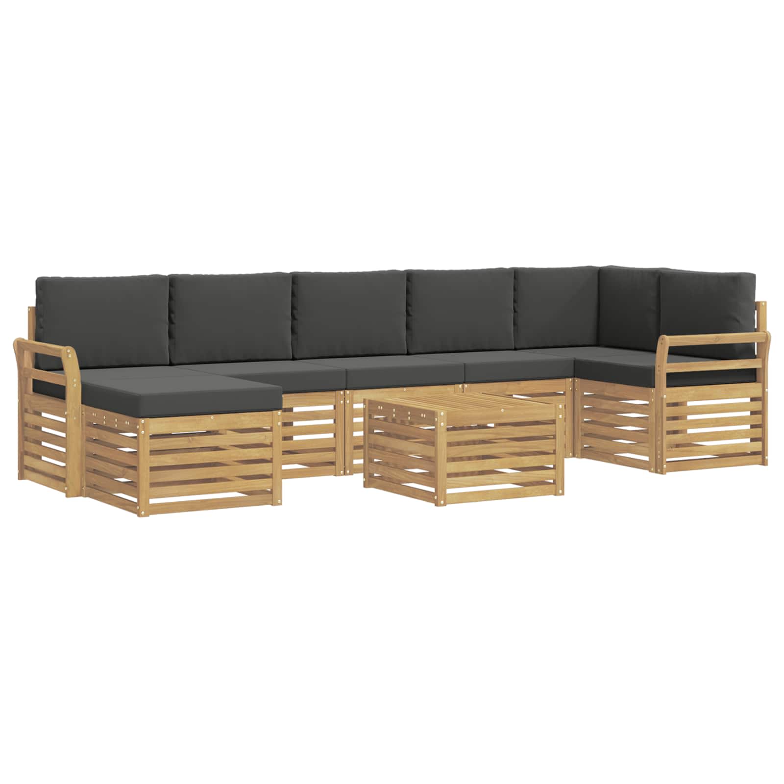 Outdoor-Sofagarnitur 8 pcs Weiß und Anthrazit 59 x 59 x 37 cm
