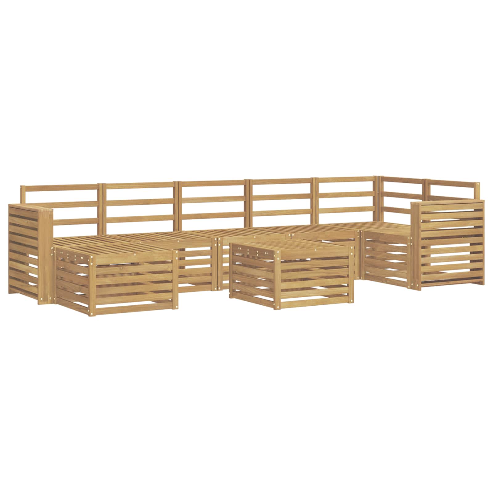Outdoor-Sofagarnitur 8 pcs Weiß 59 x 59 x 37 cm