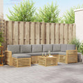 Outdoor-Sofagarnitur 8 pcs Weiß und Hellgrau 59 x 59 x 37 cm